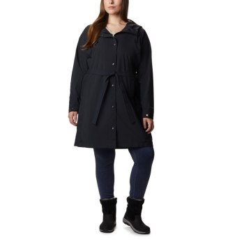 Columbia Ženske Jakne - Here And There Long Trench Plus Size Crne | LNPY-10734